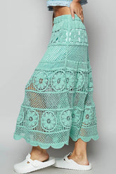 POL Lace Tiered Midi Skirt OutfitFlow